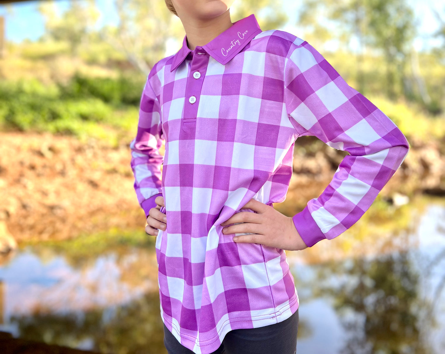 Purple Gingham Shirt