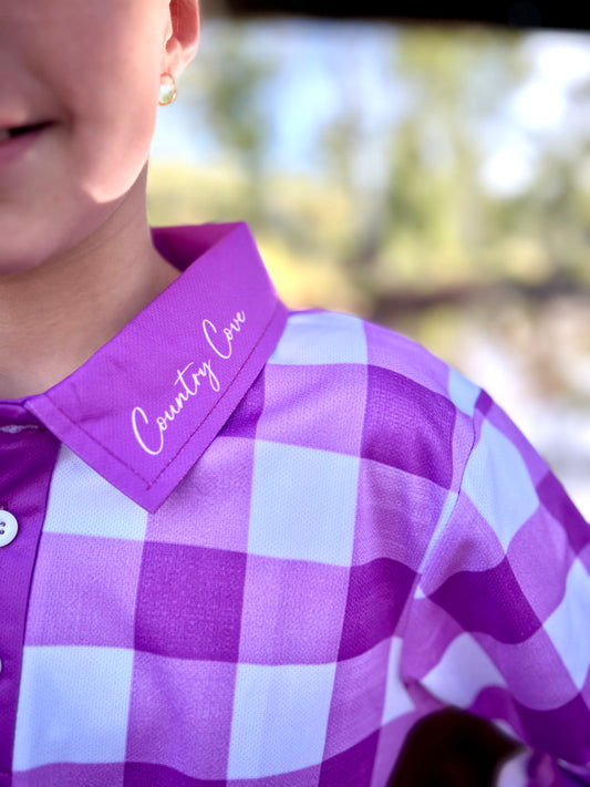 Purple Gingham Shirt