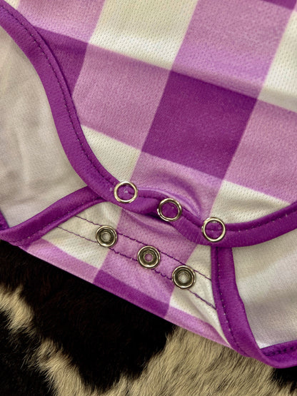 Purple Gingham Romper