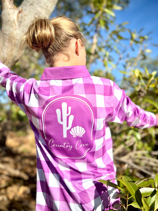 Purple Gingham Shirt