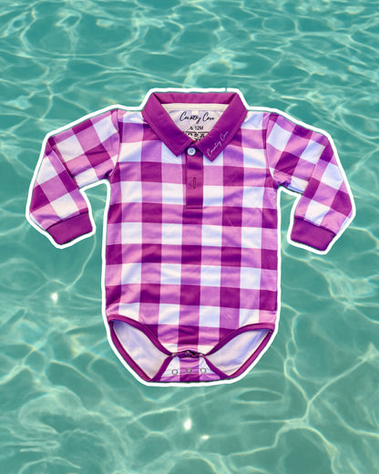 Purple Gingham Romper