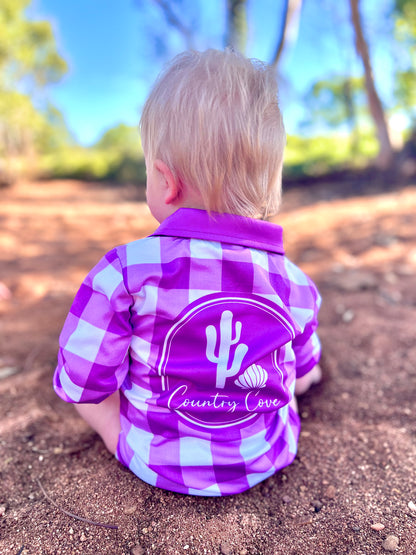 Purple Gingham Romper