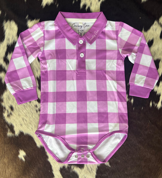 Purple Gingham Romper